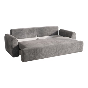 Canapea extensibila 3 locuri cu spatiu de depozitare Storida, Gri, 94x255x92 cm - Img 3