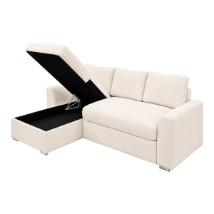 Canapea extensibila Belle, Ecru, 236x164x88 cm - Img 3