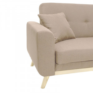 Canapea extensibila Carmelo - material textil bej 214x80x86 cm - Img 4