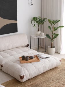 Canapea extensibilă cu 2 locuri Fold Alb 120x79x75 cm - Img 3