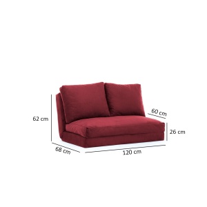 Canapea extensibilă cu 2 locuri Taida Maro 120x68x26 cm - Img 11
