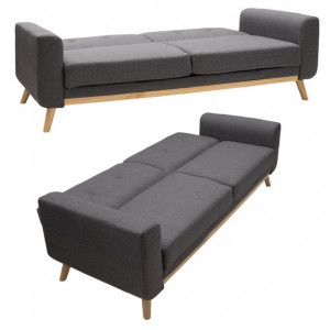 Canapea extensibila cu 3 locuri, gri Carmelo 214x80x86cm - Img 5