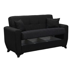 Canapea extensibila cu spatiu de depozitare Modesto, Antracit, 155x75x85 cm - Img 4