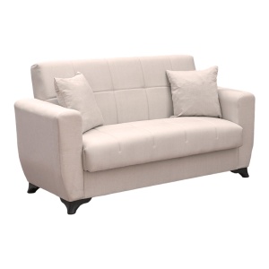 Canapea extensibila cu spatiu de depozitare Modesto, Bej, 155x75x85 cm - Img 2
