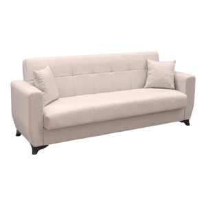Canapea extensibila cu spatiu de depozitare Modesto, Bej, 215x75x85 cm - Img 3