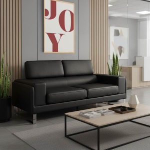 Canapea Shea 3 Locuri Negru 198x80x87 cm