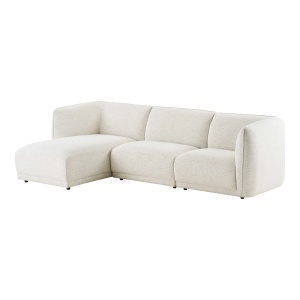 Canapea stanga Noor, Alb murdar, 94x166x276x75 cm - Img 4