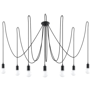 Candelabru 7 Edison Negru 300x300x150 cm