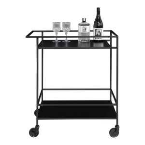Carucior bar Vita, Negru, 68x40x79 cm