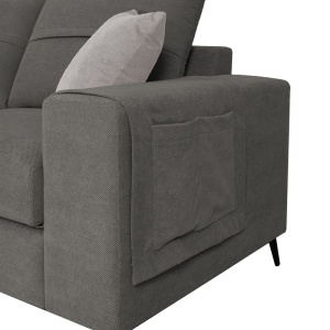 Coltar dreapta Montana tesatura gri si perne gri deschis 275x215x93 cm - Img 2