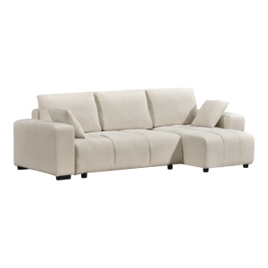 Coltar extensibil cu spatiu de depozitare Belda, Crem, 138x246x82 cm - Img 3