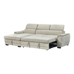 Coltar extensibil pe stanga cu spatiu de depozitare, Dreamora, Alb, 167x270x82 cm - Img 3