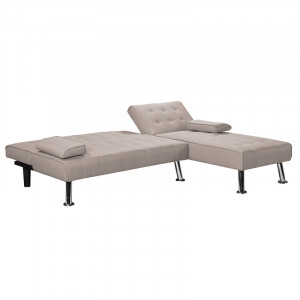 Coltar extensibil stanga Brisk material textil maro dechis 200x146x75 cm - Img 2