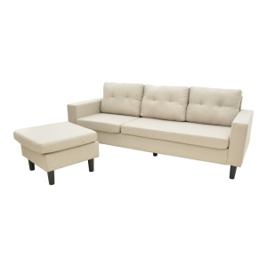 Coltar reversibil, Maneli, Bej, 76x196x74 cm - Img 4