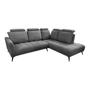 Coltar stanga, cu perne ajustabile, Serkas, Gri, 268x213x100 cm - Img 2