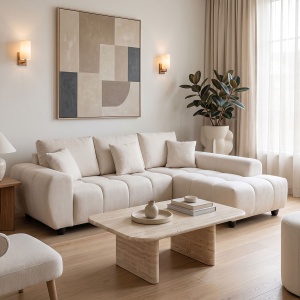 Coltar stanga Londe, Bej, 273x211x92 cm