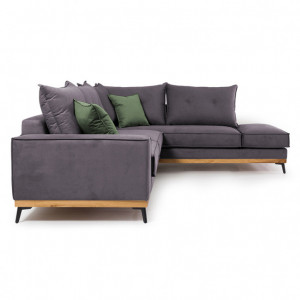 Coltar Stanga Luxury II Gri Inchis - Verde Inchis - Negru 290x235x90 cm - Img 3