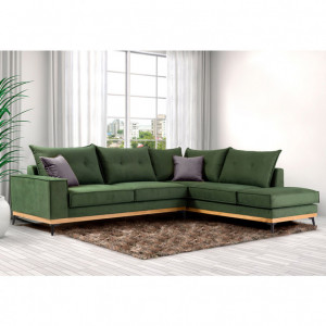 Coltar Stanga Luxury II Verde Inchis - Gri Inchis - Negru 290x235x90 cm - Img 2