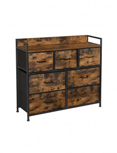 Comoda cu 7 sertare, Vasagle, 98 x 28.5 x 85, LTS137B01, Maro Rustic - Img 7