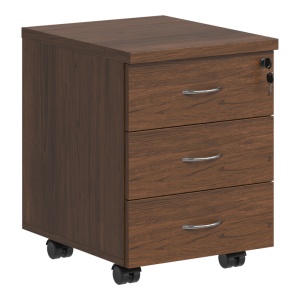 Comoda cu sertare pe roti Fesialo, Nuc, 39x47x52.5 cm