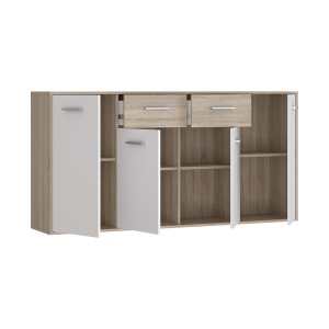 Comoda Drepen melaminat alb si sonoma 162.3x34.2x81.7 cm - Img 4