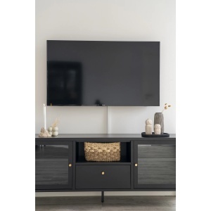 Comoda TV Dalby, Negru, 35x150x60 cm - Img 3