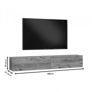 Comoda TV de perete Dello color alb - sonoma 180x31.6x29.6cm - Img 6