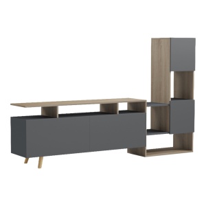 Comoda TV, Defry, Antracit, 177.5x31.5x110 cm - Img 3