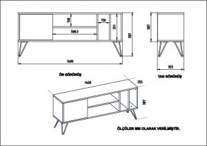 Comoda TV Mistico (140) - Walnut, Negru - Img 5