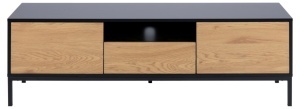 Comoda TV Seaford V1, Negru, 45x140x40 cm - Img 3