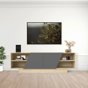 Comoda TV, Stevie, Gri, 40x160x50 cm