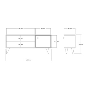 Comoda TV Wilson, Pako World, Nuc, 120x29x50 cm - Img 5
