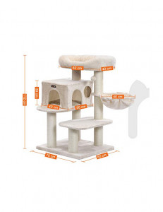 Copac pentru pisici, Feandrea, PCT01M, Bej, ‎70 x 60 x 112 cm - Img 4