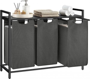 Cos de rufe, Vasagle, Negru-Gri, 92.5×33×72 cm - Img 7