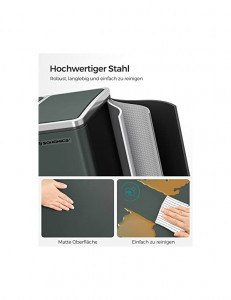 Cos pentru reciclare, 3 x 18L, Soft-Close, Negru, LTB54GS, 61 x 31 x 56 cm - Img 4