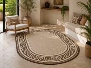 Covor Oval, Natura, Crem, 60x100 cm, Delta Oval Iuta 900 19