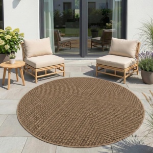 Covor rotund Timber V4 Bej 80x80 cm - Img 3