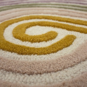 Covor Spiral Shaped Wool Verde 200x300 cm - Img 3
