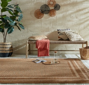 Covor Sylvie Layla Border Natural 160X230 cm, Flair Rugs