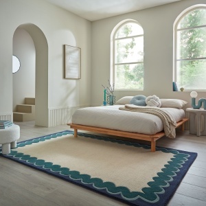 Covor Wiggle Wool Turcoaz 200x290 cm