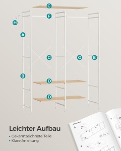 Cuier Songmics Bej 94.5x40x180 cm - Img 7