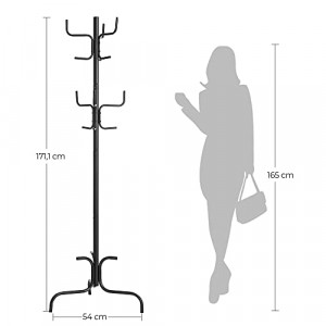 Cuier, Songmics, Negru, 54x54x171.1 cm - Img 7