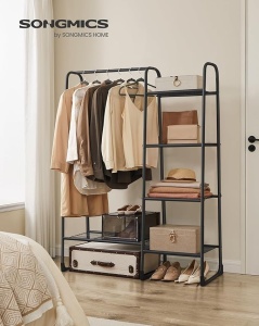 Cuier stander Negru Songmics 101.7x40x153.3 cm - Img 3