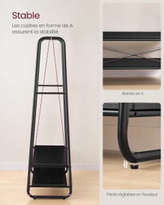 Cuier Vasagle Negru 100x45x160 cm - Img 4