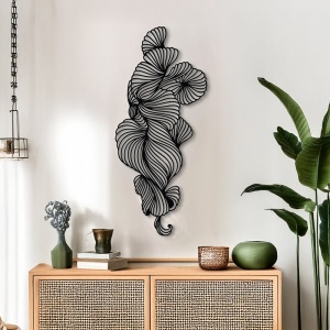 Decoratiune de perete din metal, Bilem, Negru, 0.2x20x50 cm - Img 2