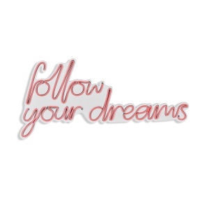 Decoratiune luminoasa LED de perete Follow Your Dreams Roz 60x32x2 cm - Img 7