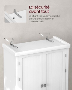 Dulap bucatarie, Helan-old, Vasagle, Alb, 76x40x182.1 cm - Img 7
