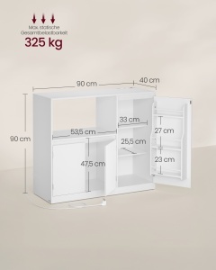 Dulap bucatarie microunde, Mateo, Alb, 90x40x90 cm - Img 5