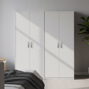 Dulap cu 4 usi, Athos I, V1, Alb, 160x42x180 cm