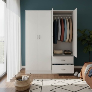 Dulap cu 4 usi, Athos, V3, Alb, 160x42x180 cm